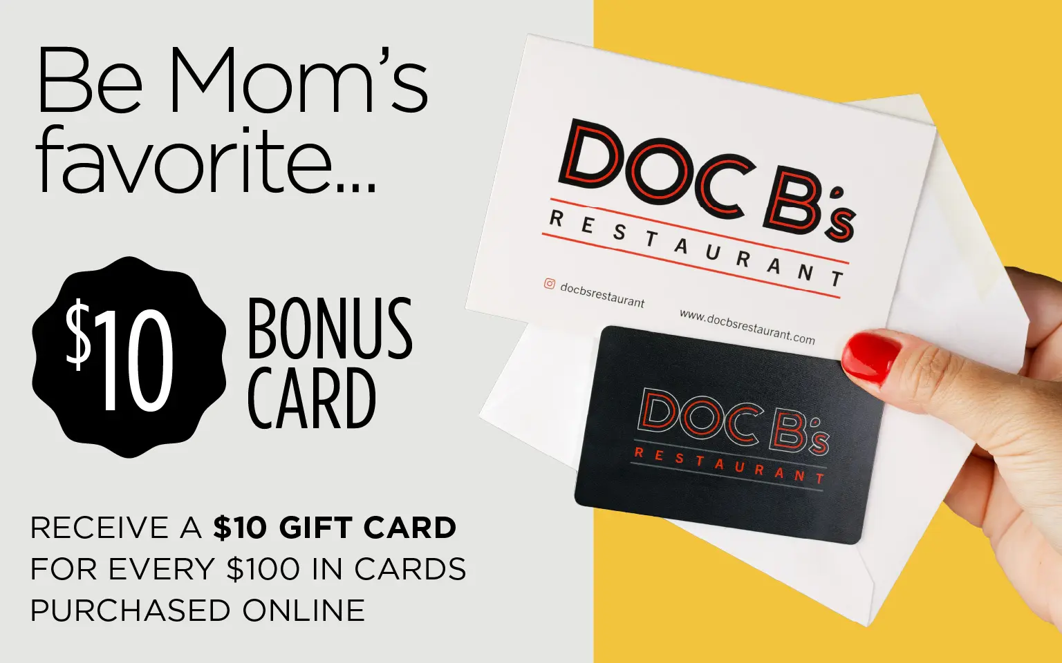Bonus $10 for every $100 in gift card purchases
